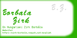 borbala zirk business card
